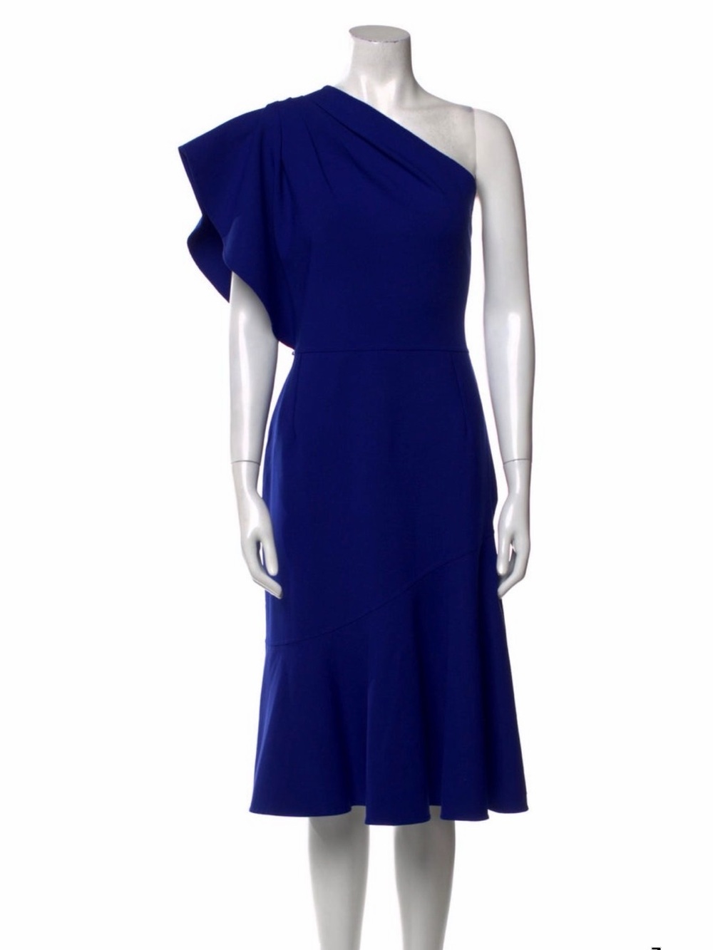 Oscar de la Renta Royal Blue Asymmetrical Dress
